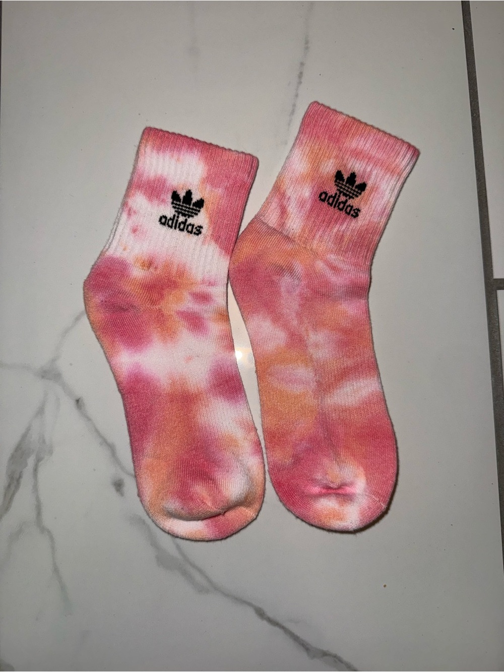 adidas pink tie dye socks